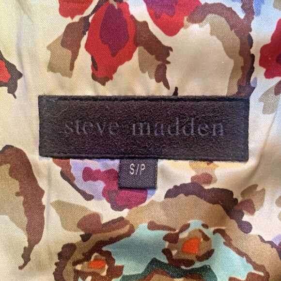 Steve Madden Trench Coat Women Petite Small Beige Pleated Belt Waist Rain Jacket - Picture 7 of 11